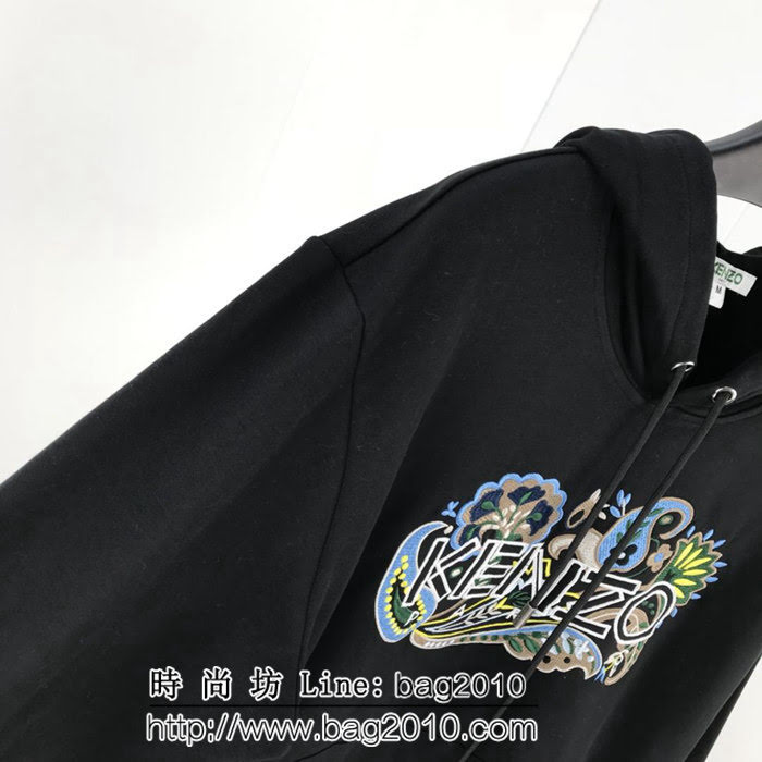 KENZO高田賢三 18ss秋冬新款 花卉刺繡 薄款純棉 男款帽衫  ydi1938